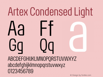 Artex Condensed Light Version 1.005图片样张