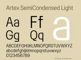 Artex SemiCondensed Light Version 1.005图片样张