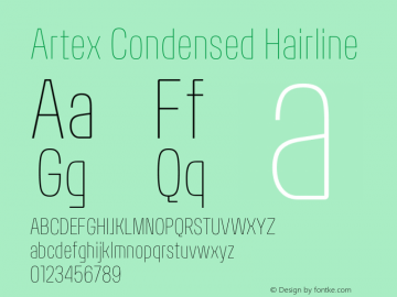 Artex Condensed Hairline Version 1.005图片样张