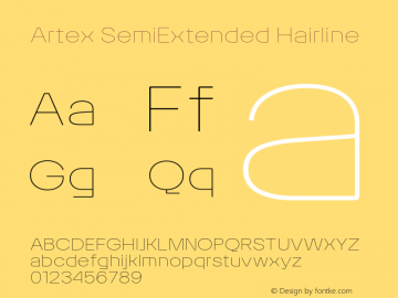 Artex SemiExtended Hairline Version 1.005图片样张