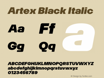 Artex-BlackItalic Version 1.005图片样张