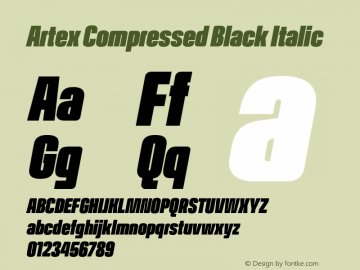 Artex-CompressedBlackItalic Version 1.005图片样张