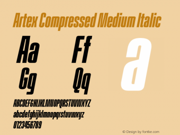 Artex-CompressedMediumItalic Version 1.005图片样张