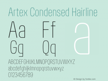 Artex-CondensedHairline Version 1.005图片样张