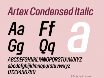 Artex-CondensedItalic Version 1.005图片样张