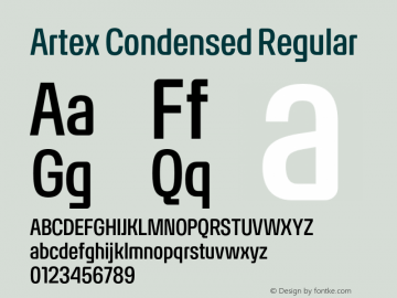 Artex-CondensedRegular Version 1.005图片样张