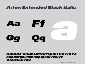 Artex-ExtendedBlackItalic Version 1.005图片样张