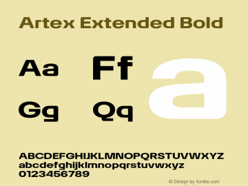 Artex-ExtendedBold Version 1.005图片样张