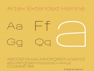 Artex-ExtendedHairline Version 1.005图片样张