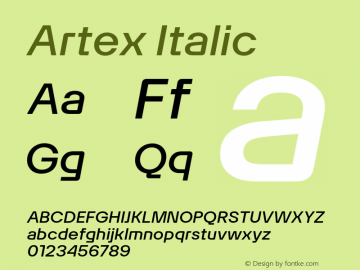 Artex-Italic Version 1.005图片样张