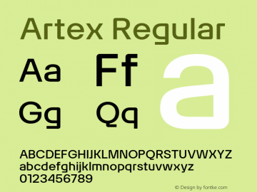 Artex-Regular Version 1.005图片样张