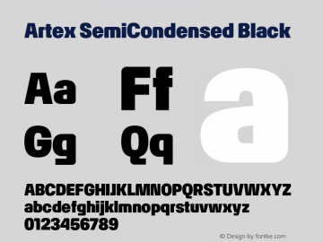 Artex-SemiCondensedBlack Version 1.005图片样张