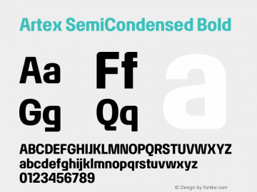 Artex-SemiCondensedBold Version 1.005图片样张