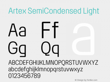 Artex-SemiCondensedLight Version 1.005图片样张