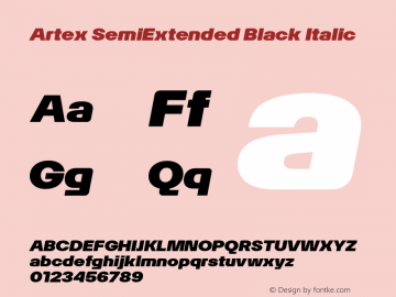 Artex-SemiExtendedBlackItalic Version 1.005图片样张