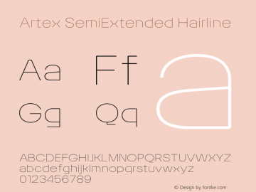 Artex-SemiExtendedHairline Version 1.005图片样张