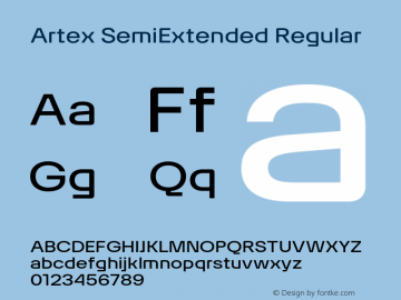 Artex-SemiExtendedRegular Version 1.005图片样张