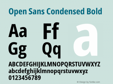 Open Sans Condensed Bold Version 3.000图片样张