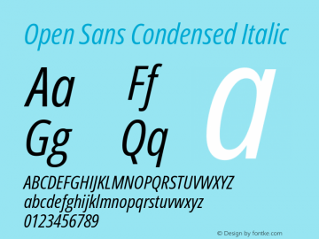Open Sans Condensed Italic Version 3.000图片样张