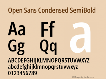 Open Sans Condensed SemiBold Version 3.000图片样张