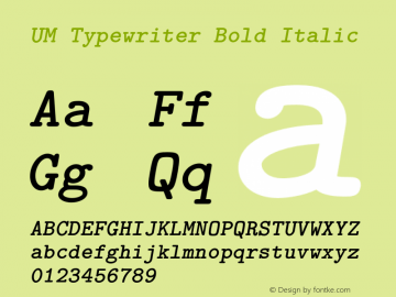 UMTypewriter-BoldItalic 001.003图片样张