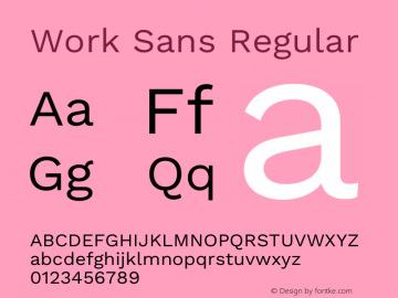 Work Sans Regular Version 2.012图片样张