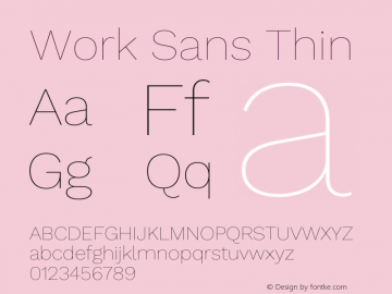 Work Sans Thin Version 2.012图片样张