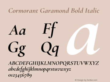 Cormorant Garamond Bold Italic Version 4.000图片样张