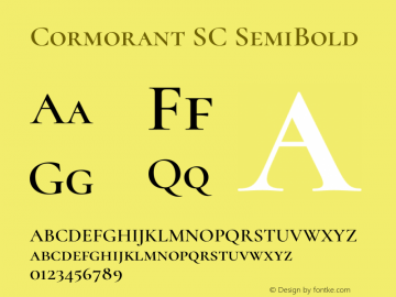 Cormorant SC SemiBold Version 4.000图片样张