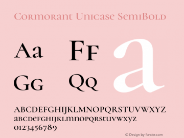 Cormorant Unicase SemiBold Version 4.000图片样张