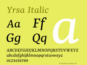 Yrsa Italic Version 2.004图片样张