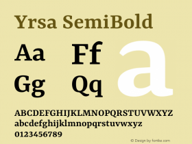 Yrsa SemiBold Version 2.004图片样张