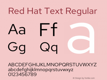 Red Hat Text Regular Version 1.023图片样张