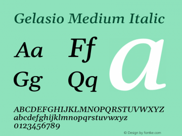 Gelasio Medium Italic Version 1.007; ttfautohint (v1.8.4.7-5d5b)图片样张