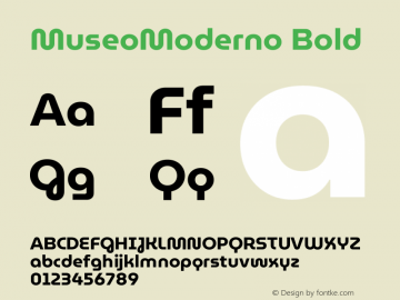 MuseoModerno Bold Version 1.003图片样张