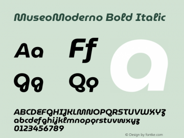 MuseoModerno Bold Italic Version 1.003图片样张