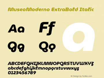 MuseoModerno ExtraBold Italic Version 1.003图片样张