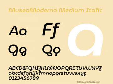 MuseoModerno Medium Italic Version 1.003图片样张