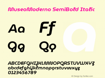 MuseoModerno SemiBold Italic Version 1.003图片样张