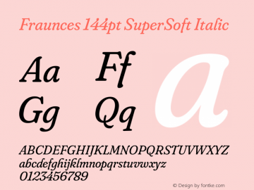 Fraunces 144pt SuperSoft Italic Version 1.000;[b76b70a41]图片样张