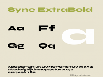 Syne ExtraBold Version 2.200图片样张