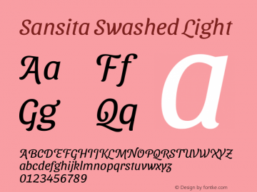 Sansita Swashed Light Version 1.003图片样张