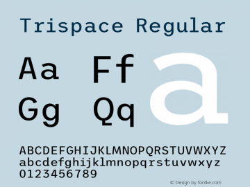 Trispace Regular Version 1.210图片样张