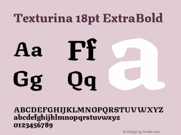 Texturina 18pt ExtraBold Version 1.002图片样张