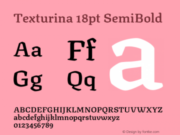 Texturina 18pt SemiBold Version 1.002图片样张