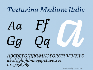 Texturina Medium Italic Version 1.002图片样张