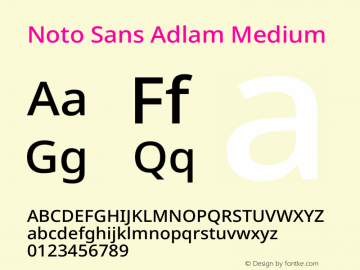 Noto Sans Adlam Medium Version 3.001图片样张