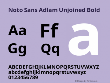 Noto Sans Adlam Unjoined Bold Version 3.001图片样张