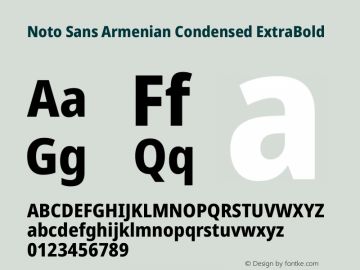 Noto Sans Armenian Condensed ExtraBold Version 2.007图片样张