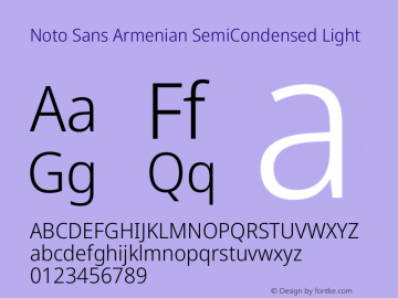 Noto Sans Armenian SemiCondensed Light Version 2.007图片样张